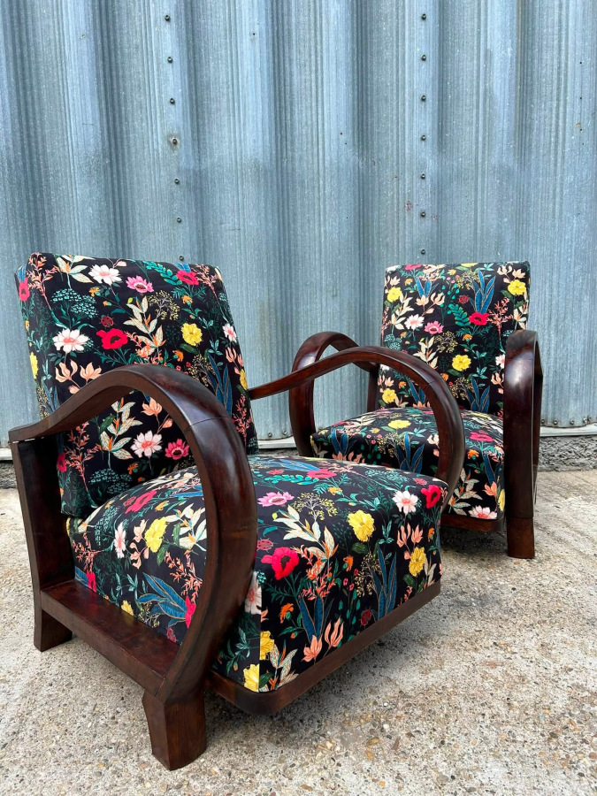F226 - Dizajnové Art DECO kreslá - Cena za pár 1.100 €