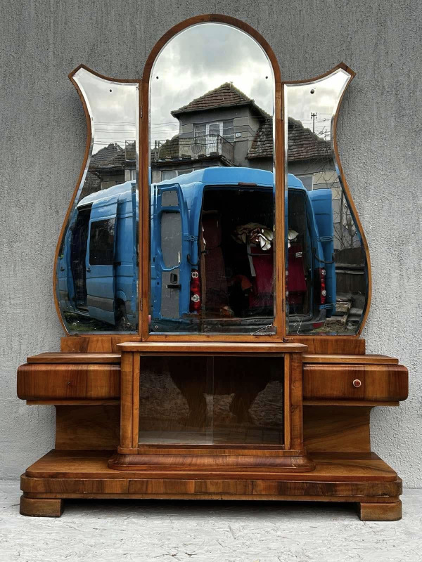 TS04 - Art DECO toaletný stolík so zatvarateľným zrkadlom - cena dohodou