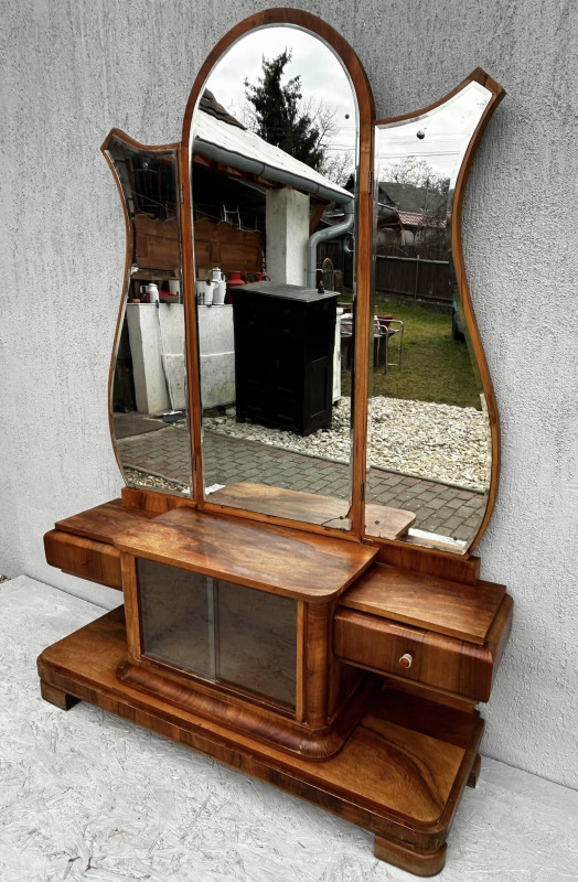 TS04 - Art DECO toaletný stolík so zatvarateľným zrkadlom - cena dohodou 2