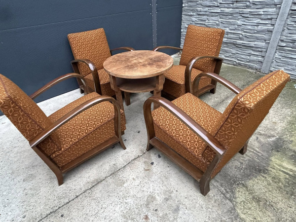 F189 - Art DECO kreslá - Cena za set 4 kresiel 1.000 € 3