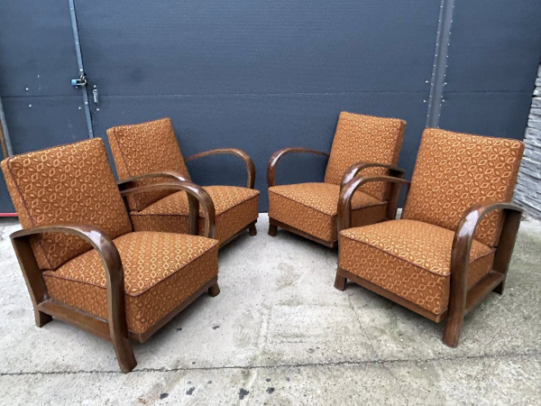 F189 - Art DECO kreslá - Cena za set 4 kresiel 1.000 € 2