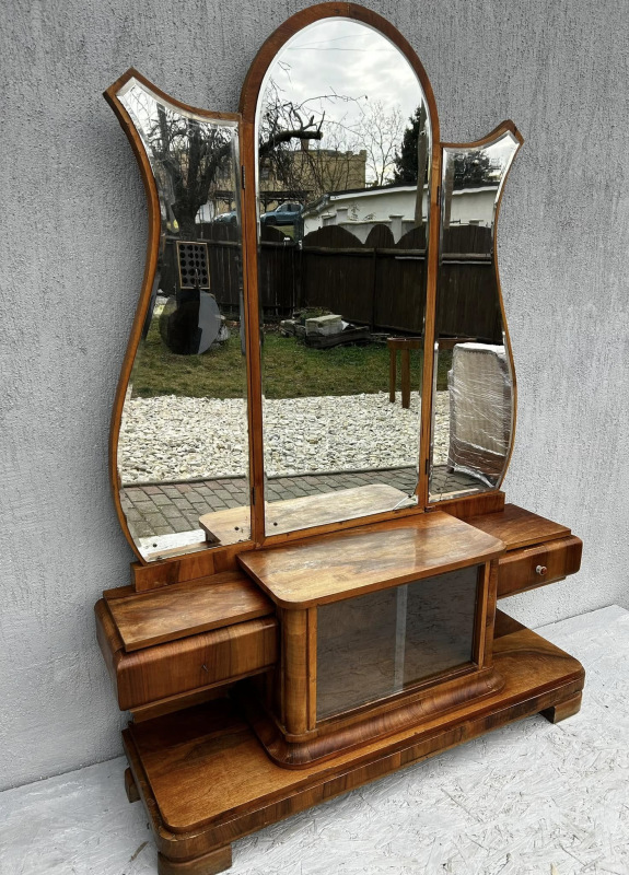 TS04 - Art DECO toaletný stolík so zatvarateľným zrkadlom - cena dohodou 1