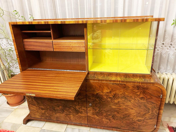 Art Deco Secretary J-105 with vitrine by Jindřich Halabala 3