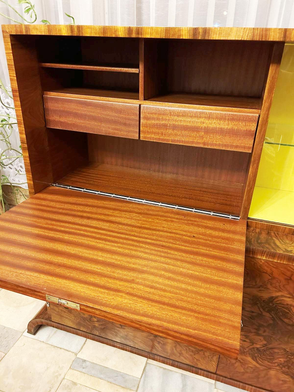 Art Deco Secretary J-105 with vitrine by Jindřich Halabala 4