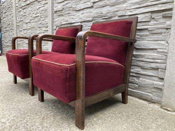 F081 -Originál dobové kreslá v štýle art deco - Cena 380€/ks.