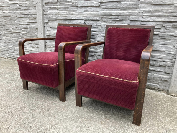 F081 -Originál dobové kreslá v štýle art deco - Cena 380€/ks. 2