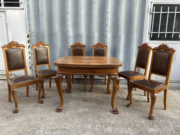 Jedálenský rozťahovací stôl so stoličkami (6 ks) - Cena 880 €