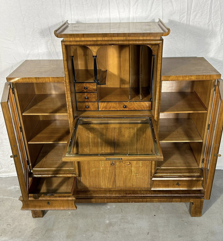 Art DECO kabinet-pisací sekretár s “ušami” - cena dohodou 2