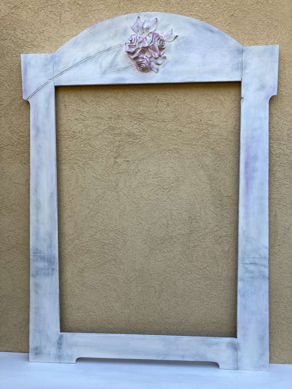 ST14 - konzolový stolík biely v provensálskom štýle + rám - Cena 260€ 3