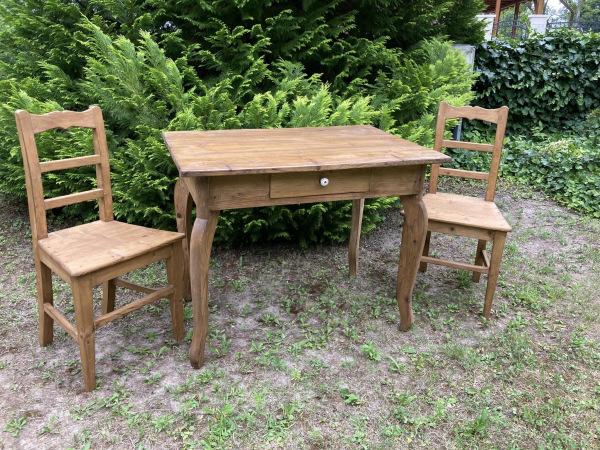 ST03 - Jedálenský / písací stôl so šuflíkom vo vintage štýle - Cena 150€