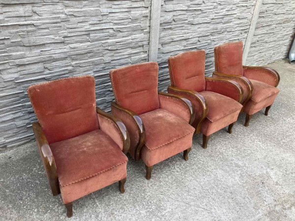 F057- 4ks rovnaké kreslá v štýle art deco - Cena 95€ / ks. 2