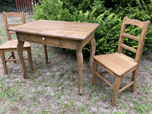 ST03 - Jedálenský / písací stôl so šuflíkom vo vintage štýle - Cena 150€ 2