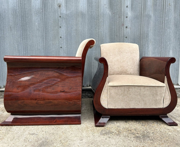 F185 - Art deco dizajnové kreslá “TULIPÁN”. Zberateľský kus. Cena 2.600€ / kus. 9