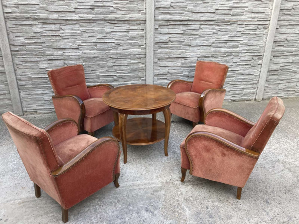 F057- 4ks rovnaké kreslá v štýle art deco - Cena 95€ / ks. 4