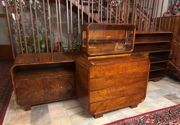 Art Deco Komode with vitrine J-series by Jindřich Halabala 3