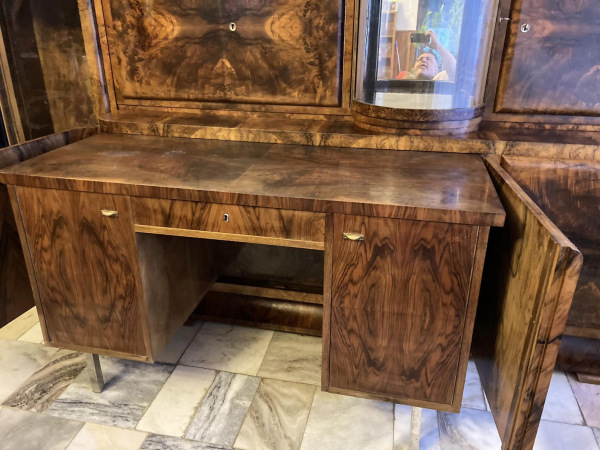 Art Deco sekretár / kabinet s barom a vysúvacím písacím stolom - Cena 2.500€ 4