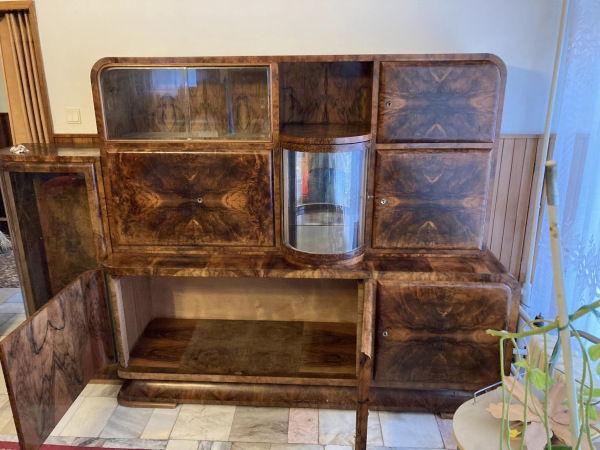 Art Deco sekretár / kabinet s barom a vysúvacím písacím stolom - Cena 2.500€ 3