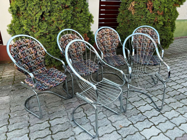 Chrómové BAUHAUS stoličky, od Talianskeho návrhára Gastone Rinaldi pre fa Rima Italy 1970. 5