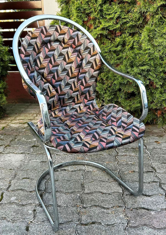 Chrómové BAUHAUS stoličky, od Talianskeho návrhára Gastone Rinaldi pre fa Rima Italy 1970. 3