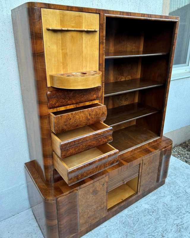 České art DECO Kabinet / sekretár / bar + malý príborník - Cena spolu 1440€. 8