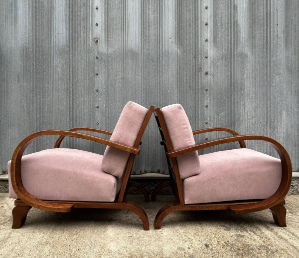 F197 - Art DECO kreslá zrenovované - Cena za pár 1.600€ 1