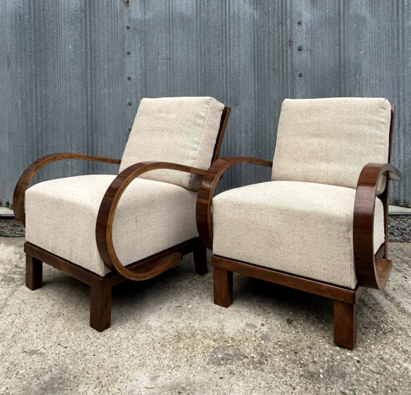 F196 - zrenovované Art DECO kreslá - Cena 1400€ / pár 4