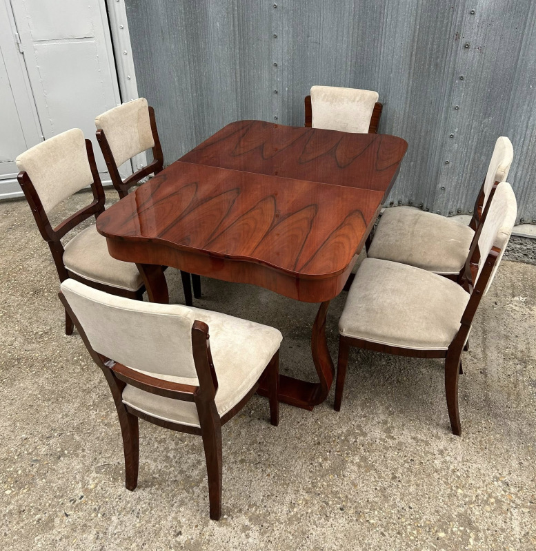 S59 - Art DECO Jedálenský stôl so 6 stoličkami - Cena stola 800€ 8