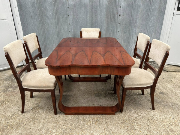 S59 - Art DECO Jedálenský stôl so 6 stoličkami - Cena stola 800€ 6