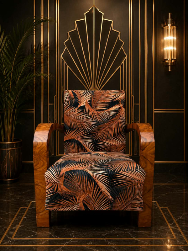 F222 - Luxusné Art DECO kreslo - cena 1200 € 9