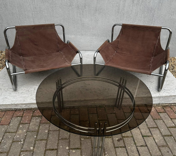 Bauhaus chrómové kreslá - Švédsko 1970s. Dizajn: Johan Bertil Häggström. - Cena 500€/pár 6