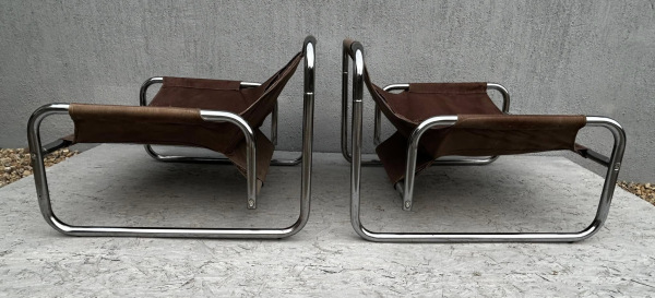 Bauhaus chrómové kreslá - Švédsko 1970s. Dizajn: Johan Bertil Häggström. - Cena 500€/pár