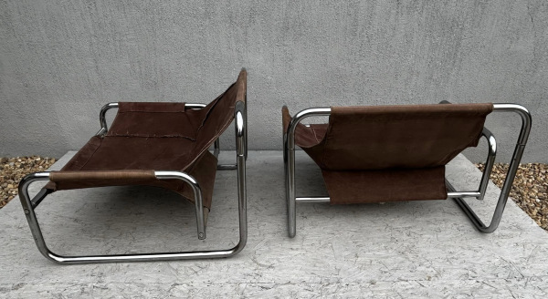 Bauhaus chrómové kreslá - Švédsko 1970s. Dizajn: Johan Bertil Häggström. - Cena 500€/pár 2