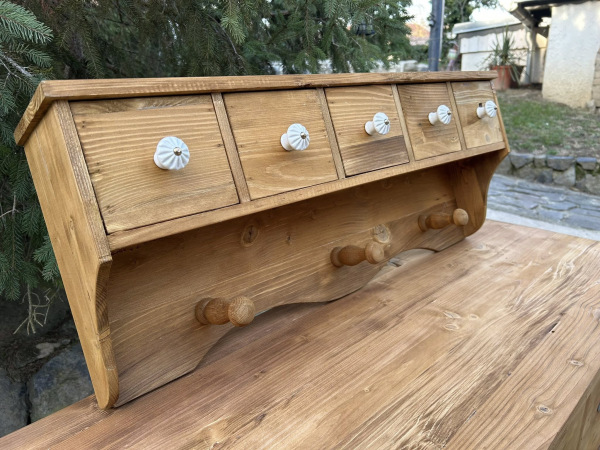 VES08 - Korenička/polička s vešiakom Vintage - Cena 145€ 5