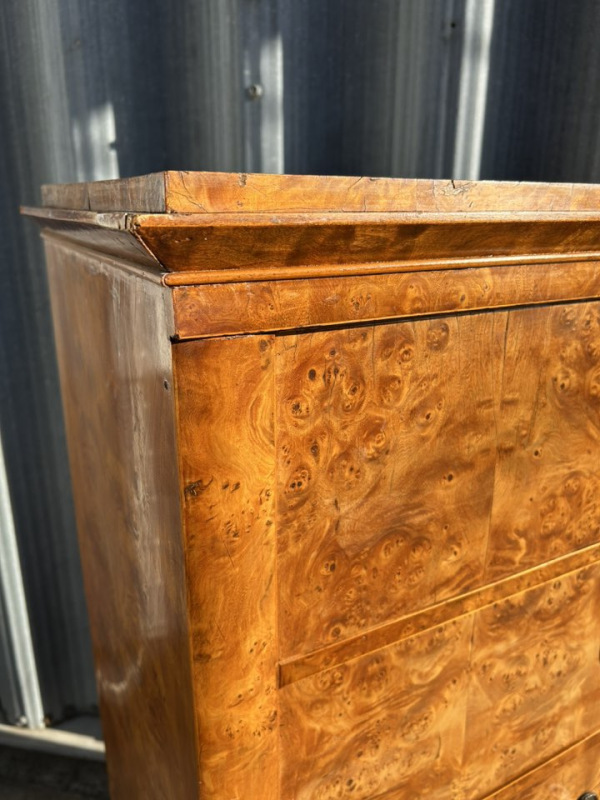 Biedermeier 6 šuflíková komoda v topoľovej korenici - Cena 900€ 4