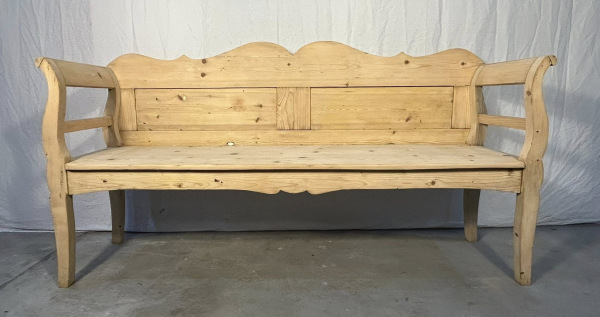 L44 - starožitná vidiecka lavica v prírodnej farbe - Cena 390€