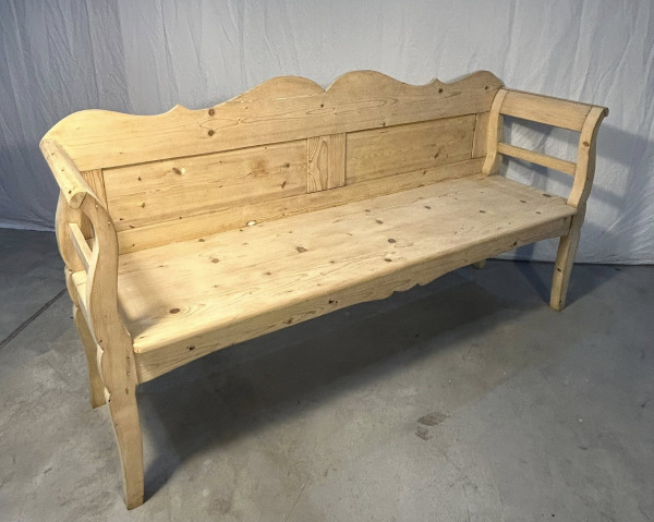 L44 - starožitná vidiecka lavica v prírodnej farbe - Cena 390€ 2