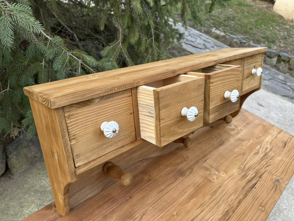 VES08 - Korenička/polička s vešiakom Vintage - Cena 145€ 3