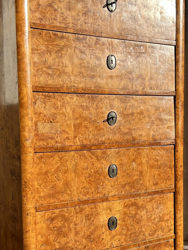 Biedermeier 6 šuflíková komoda v topoľovej korenici - Cena 900€ 5