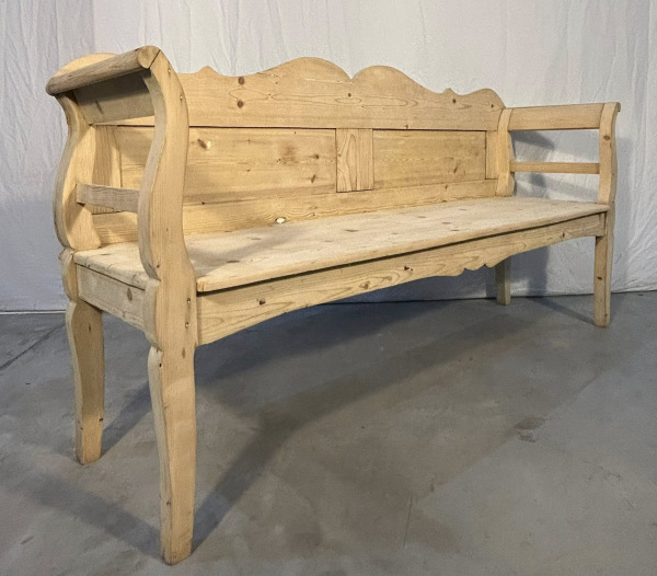 L44 - starožitná vidiecka lavica v prírodnej farbe - Cena 390€ 1