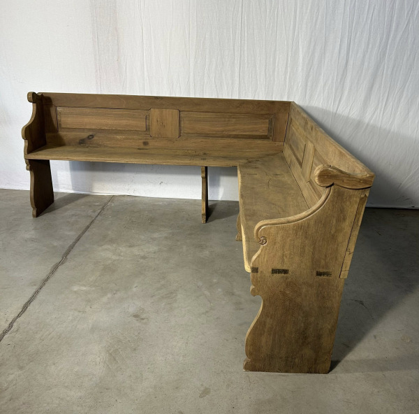 L47 - Starožitná rohová lavica z tvrdého dreva - Cena 620€ 4