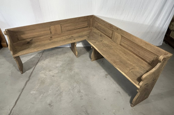 L47 - Starožitná rohová lavica z tvrdého dreva - Cena 620€