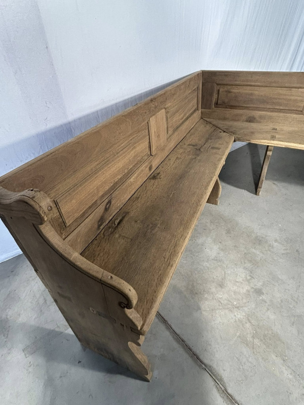 L47 - Starožitná rohová lavica z tvrdého dreva - Cena 620€ 2