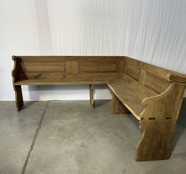 L47 - Starožitná rohová lavica z tvrdého dreva - Cena 620€ 1