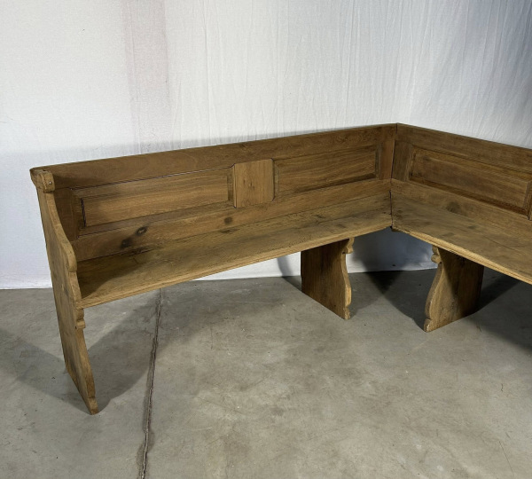 L47 - Starožitná rohová lavica z tvrdého dreva - Cena 620€ 5